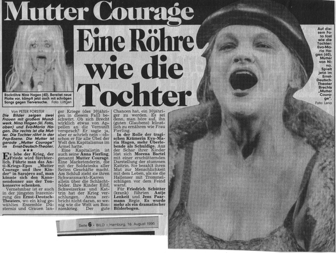 1996-08-18 BildZeitung - Mutter Courage